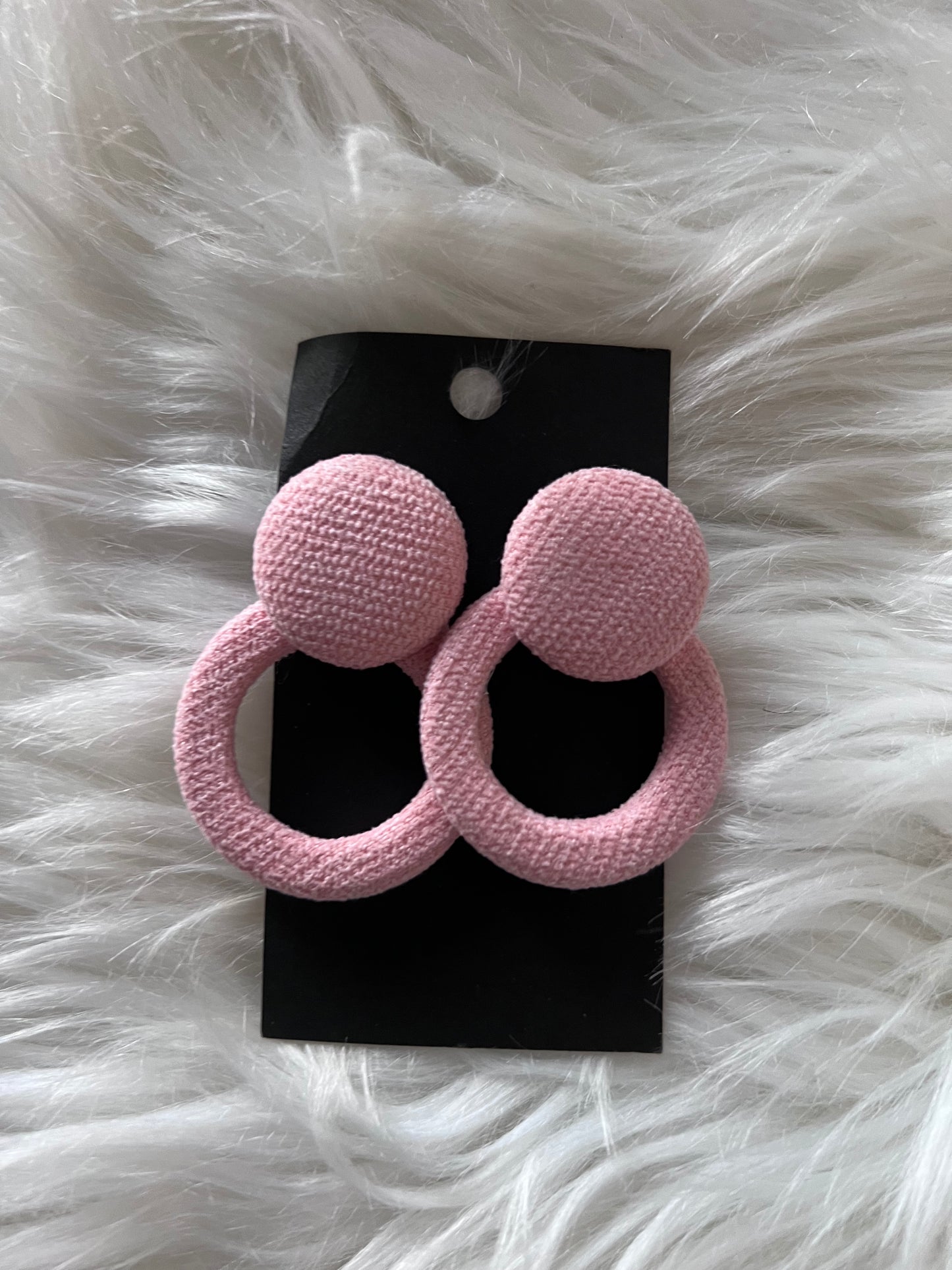 Blush Fabric Knob Earrings