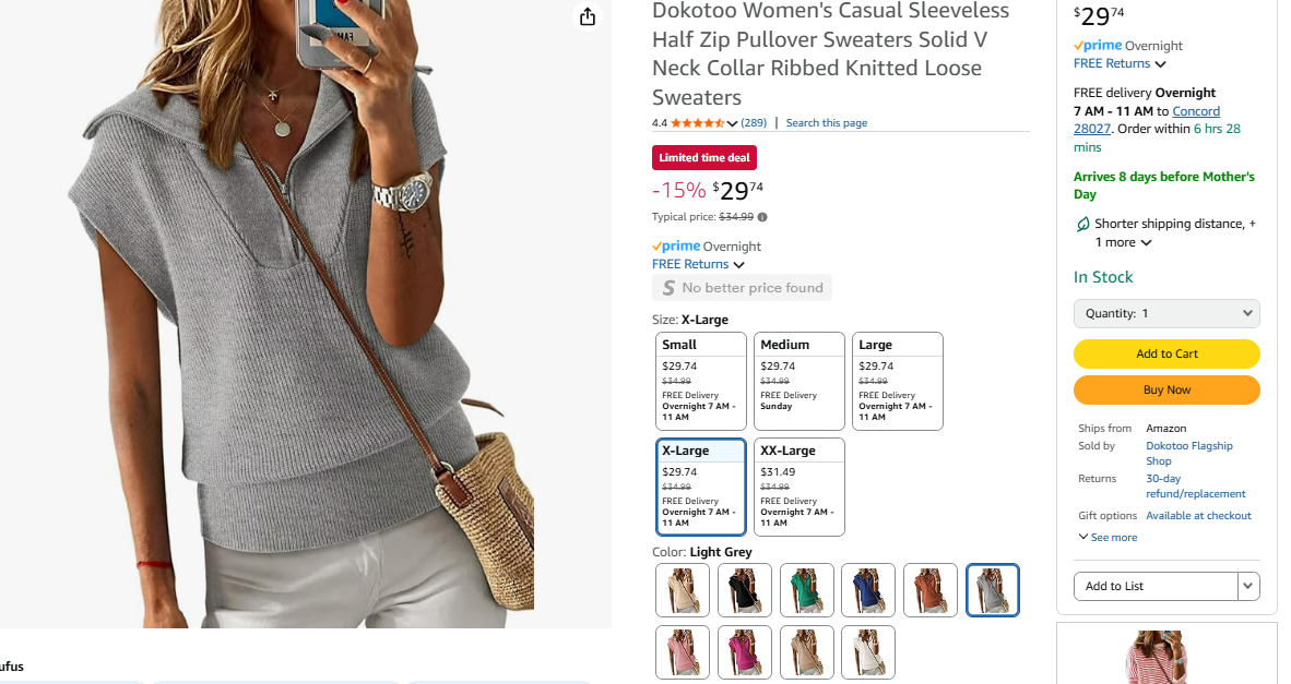 XL Grey NWT Dokotoo Sweater Top