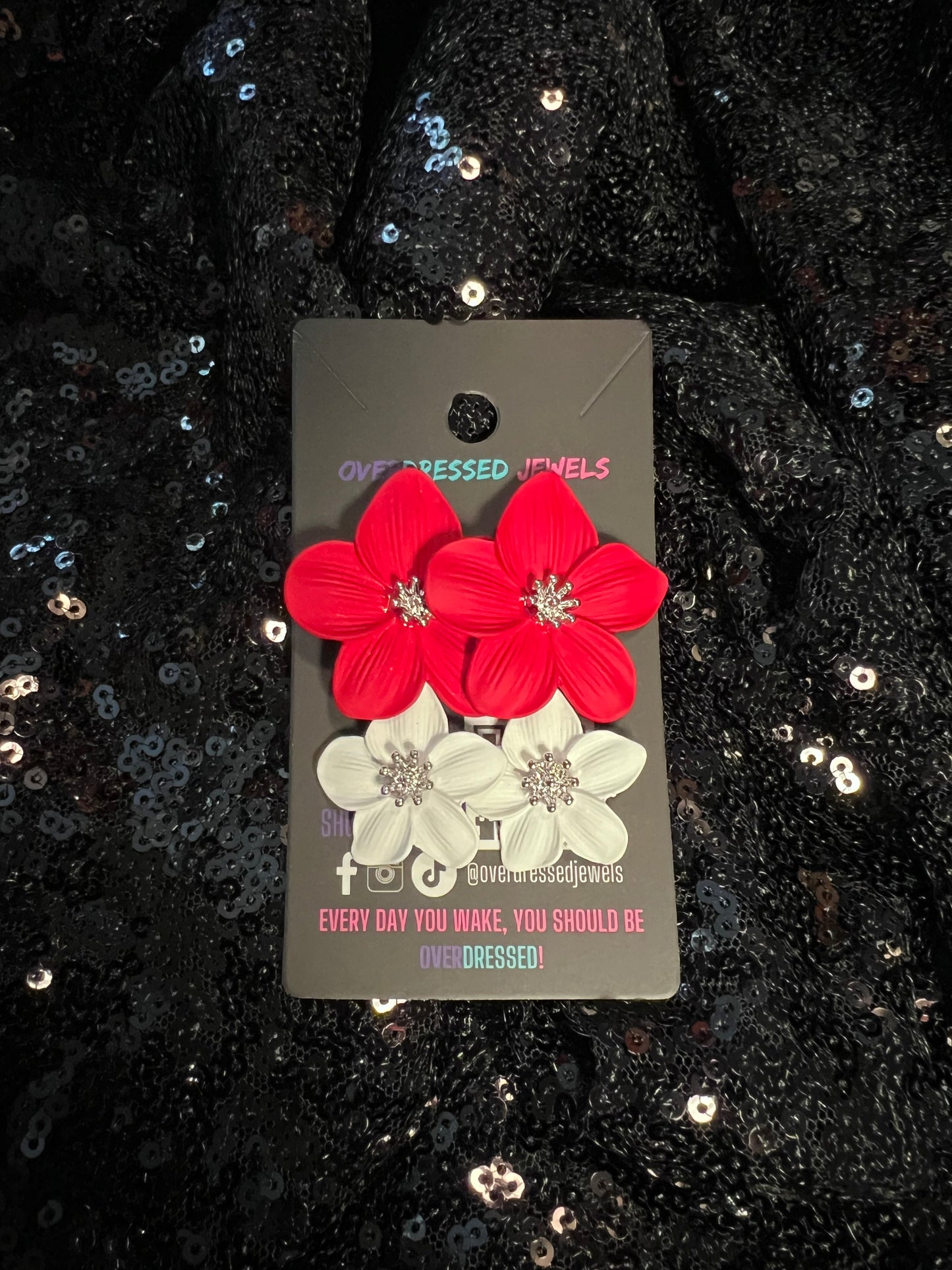 Ruby/White Double Floral