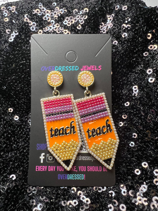 Teach Pencil Earring
