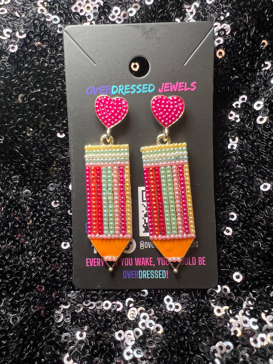 Striped Pencil Earring