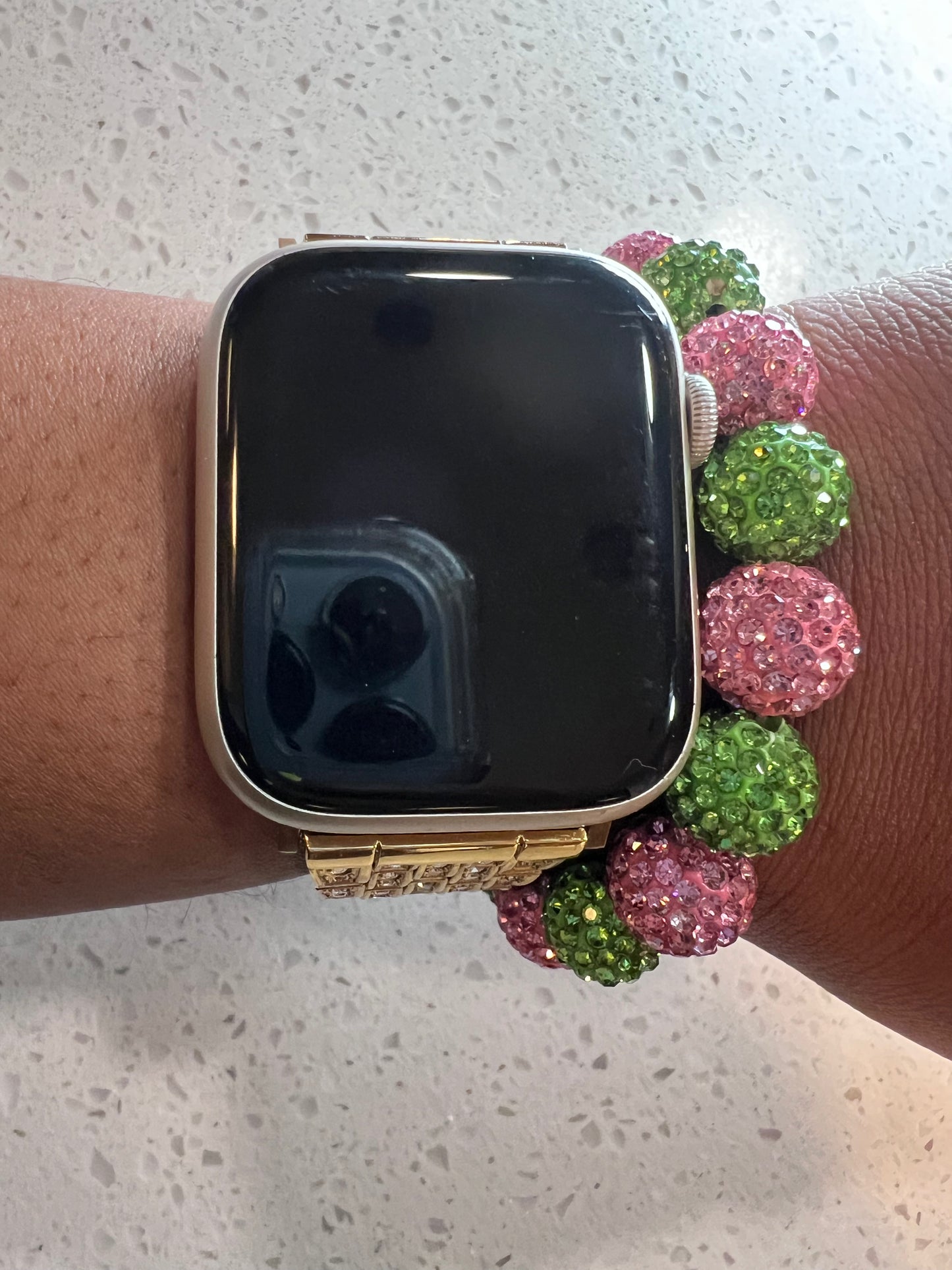 Pretty Large Bead Pave Bracelet