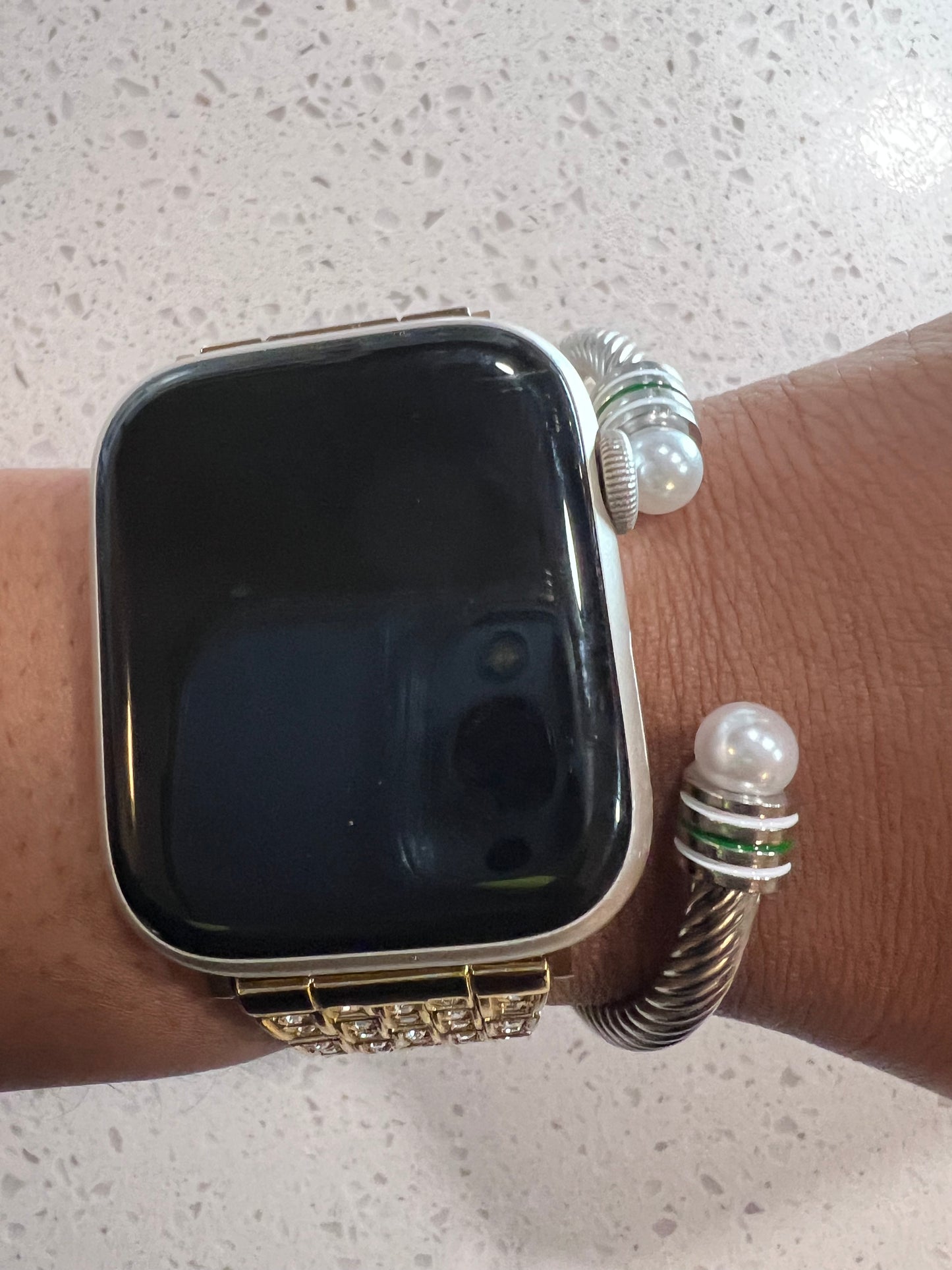 Green/White Cable Bracelet