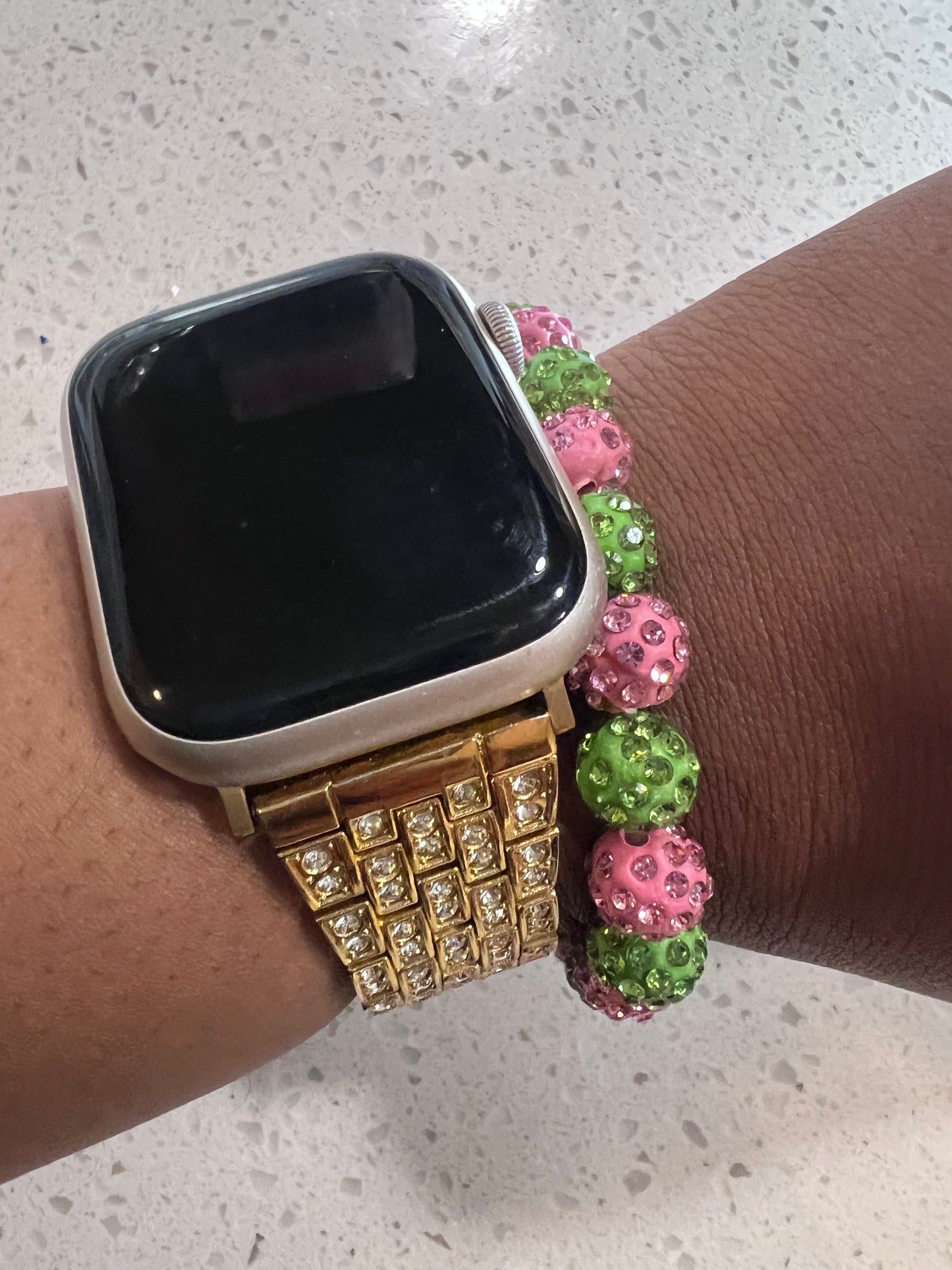 Pink and Green Pave Bracelet